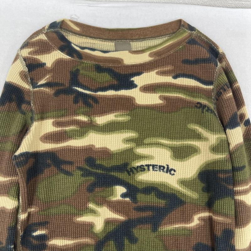 ヒステリック HYSTERIC Tシャツ 長袖 日本製 ウッドランド カモフラージュ 柄 サーマル ワッフル ロンT FREE マルチカラー / マルチカラー / multicolor レディース USED 古着 中古 50165037