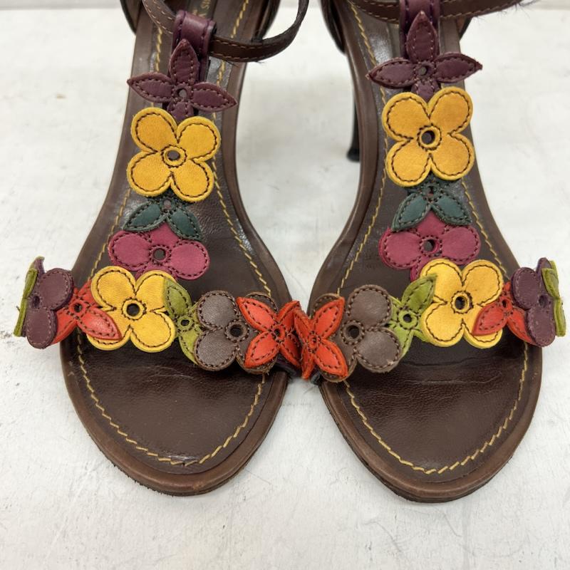 ルイヴィトン LOUIS VUITTON サンダル サンダル フラワー レザー ストラップ サンダル 34 1/2 - 茶 / ブラウン / brown レディース USED 古着 中古 50165044