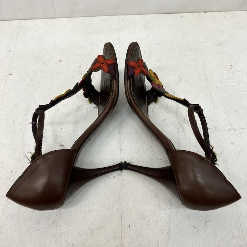 ルイヴィトン LOUIS VUITTON サンダル サンダル フラワー レザー ストラップ サンダル 34 1/2 - 茶 / ブラウン / brown レディース USED 古着 中古 50165044