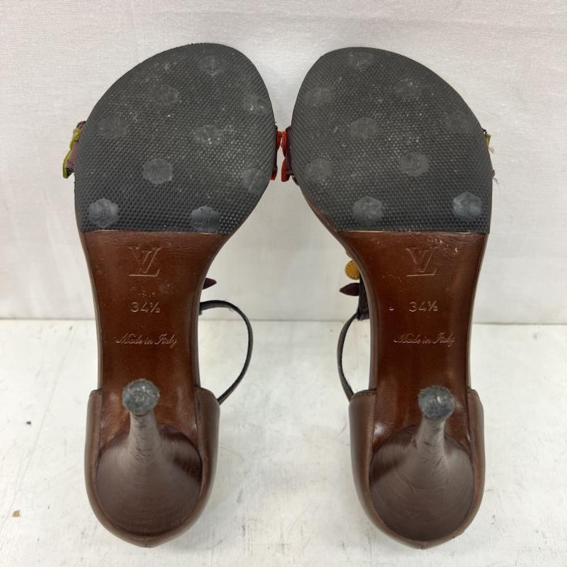 ルイヴィトン LOUIS VUITTON サンダル サンダル フラワー レザー ストラップ サンダル 34 1/2 - 茶 / ブラウン / brown レディース USED 古着 中古 50165044