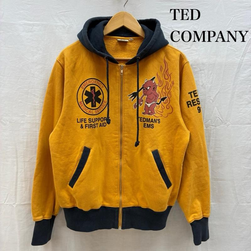 テッドマン TEDMAN パーカー 長袖 TED COMPANY EMS デビル ファイヤー プリント ツートン ジップアップ スウェット パーカー 40 メンズ USED 古着 中古 50165051