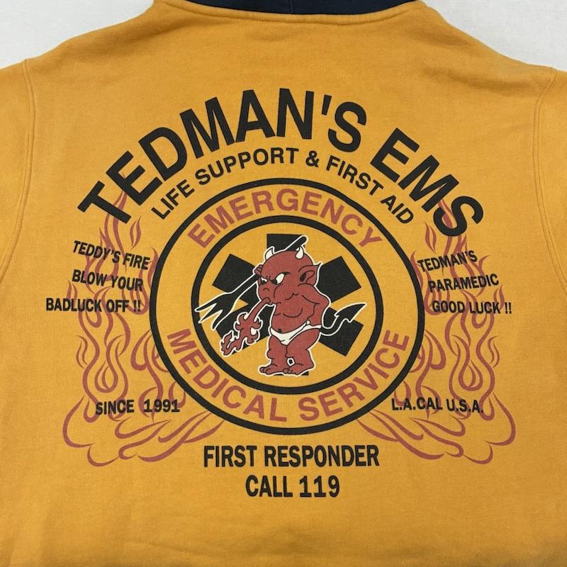 テッドマン TEDMAN パーカー 長袖 TED COMPANY EMS デビル ファイヤー プリント ツートン ジップアップ スウェット パーカー 40 メンズ USED 古着 中古 50165051