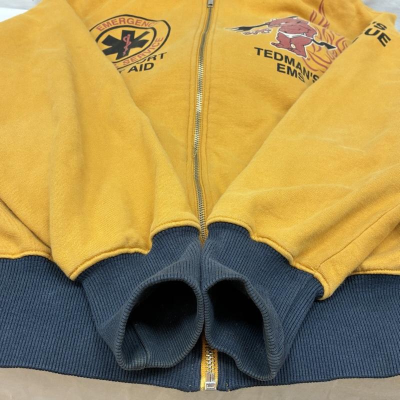 テッドマン TEDMAN パーカー 長袖 TED COMPANY EMS デビル ファイヤー プリント ツートン ジップアップ スウェット パーカー 40 メンズ USED 古着 中古 50165051