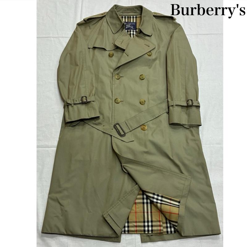 バーバリーズ BURBERRYS コート トレンチコート 80s 90s 英国製 コットン ダブル ベルテッド トレンチコート 裏ノバチェック ヴィンテージ 40 メンズ USED 古着 中古 50165060