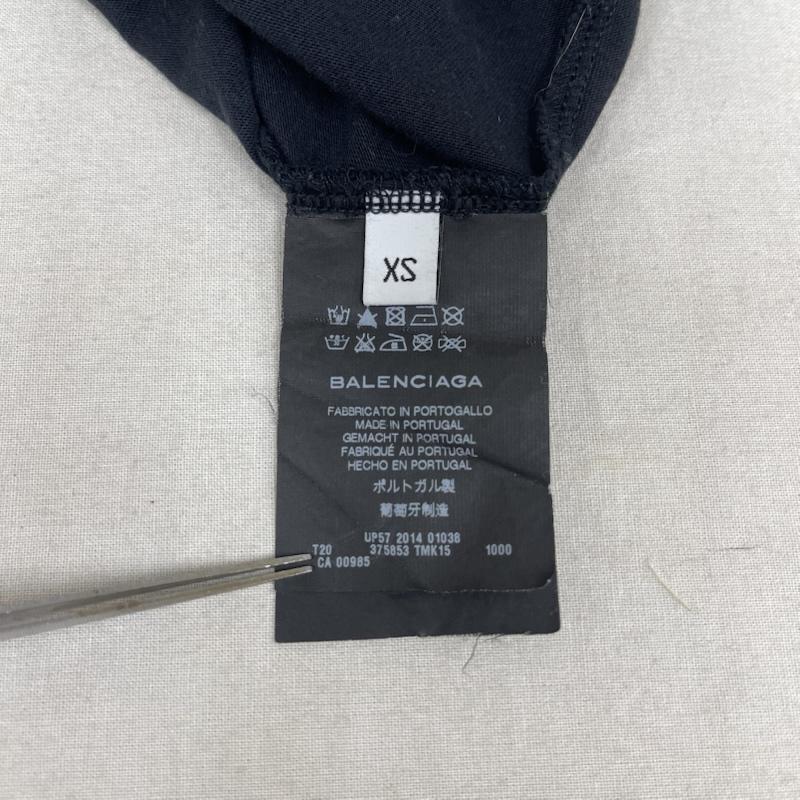 バレンシアガ BALENCIAGA Tシャツ 半袖 15SS スタンプ ロゴ Tシャツ 375853 TMK15 XS 黒 / ブラック / black メンズ USED 古着 中古 50165063