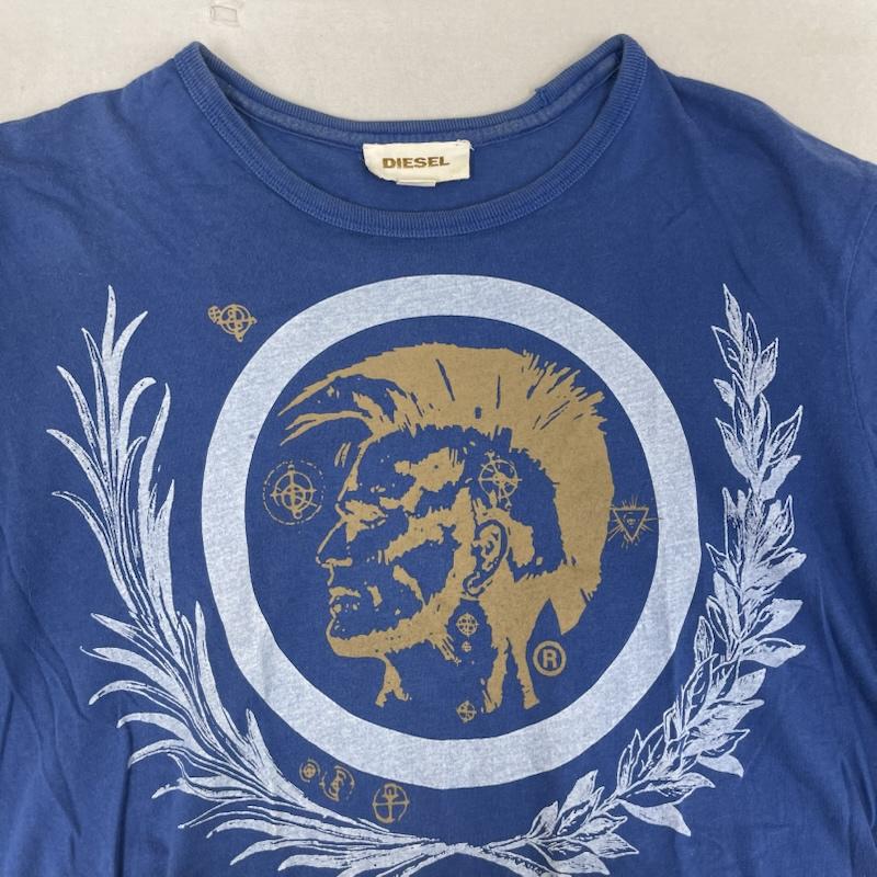 ディーゼル DIESEL Tシャツ 半袖 ブレイブマン モヒカン プリント Tシャツ カットソー y2k L 青 / ブルー / blue メンズ USED 古着 中古 50165064
