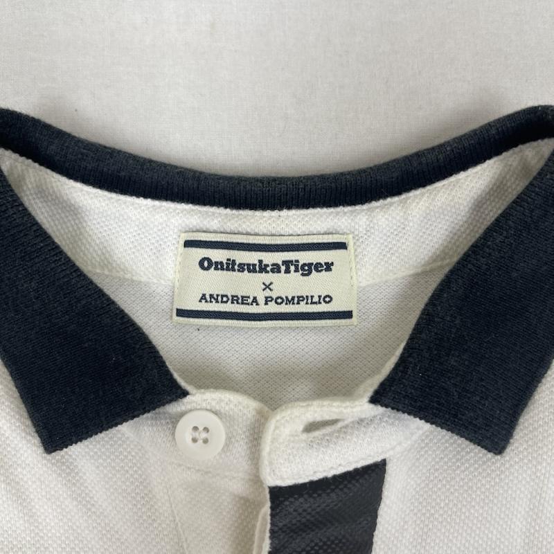 オニツカタイガー ONITSUKA TIGER ポロシャツ 半袖 Andrea Pompilio コラボ ロゴ刺繍 ポロシャツ ok295g S 白 / ホワイト / white メンズ USED 古着 中古 50165065