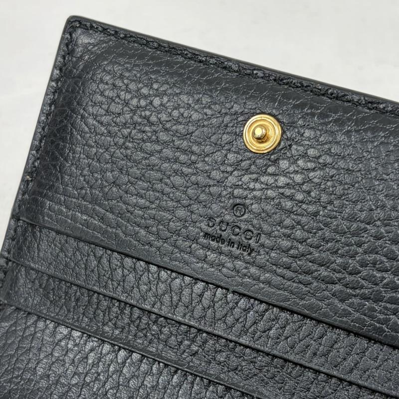 グッチ GUCCI 財布 二つ折り ダブルG バイカラー レザー 財布 ウォレット イタリア製 カードケース マーモント - ロゴ、文字 黒 / ブラック / black X 茶 / ブラウン / brown レディース USED 古着 中古 50165067