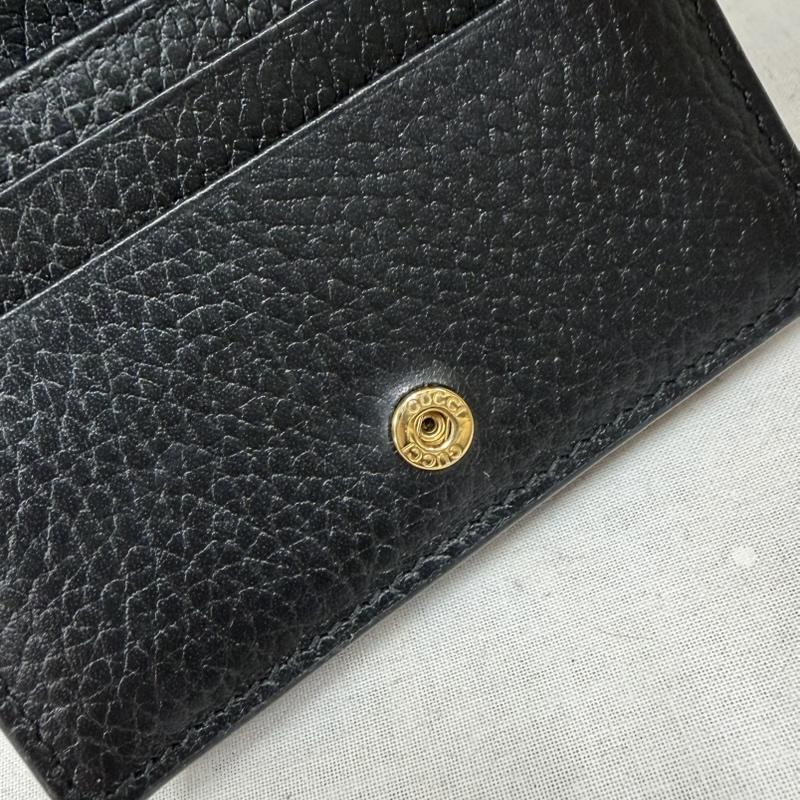 グッチ GUCCI 財布 二つ折り ダブルG バイカラー レザー 財布 ウォレット イタリア製 カードケース マーモント - ロゴ、文字 黒 / ブラック / black X 茶 / ブラウン / brown レディース USED 古着 中古 50165067