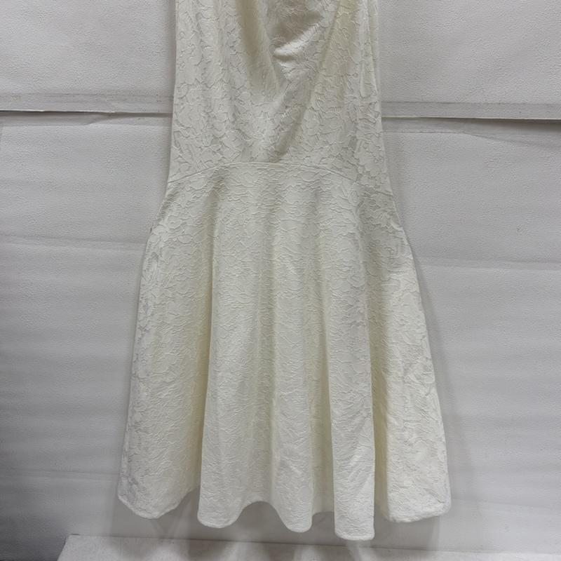 古着 USED ワンピース・ドレス・オールインワン ワンピース・ドレス・オールインワン Una Valarie 総レース マーメイド ロング ドレス ワンピース パフスリーブ タック SUGAR M レース柄 白 / ホワイト / white レディース USED 古着 中古 50165069