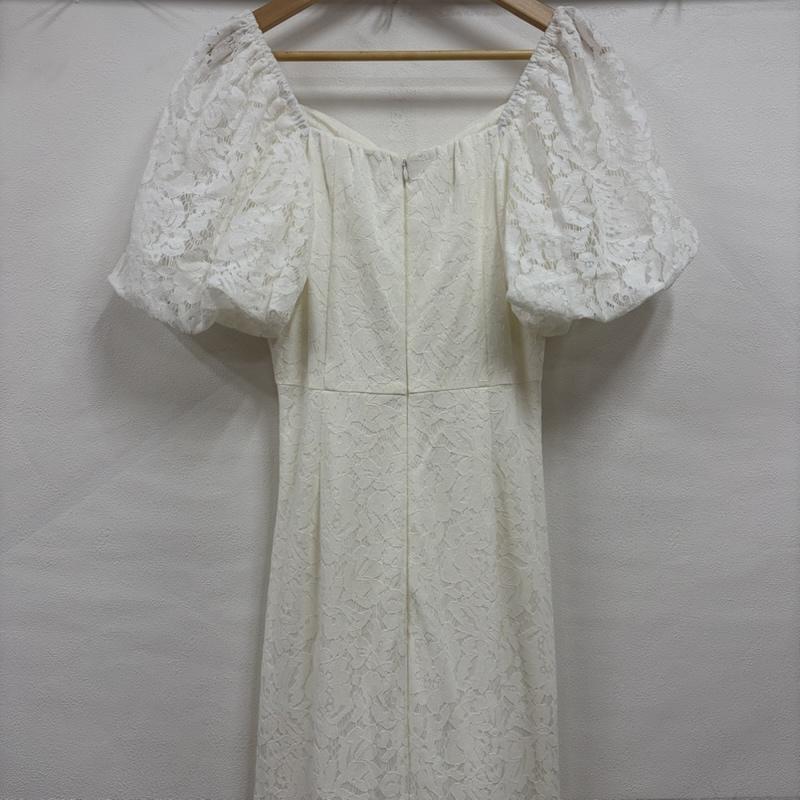 古着 USED ワンピース・ドレス・オールインワン ワンピース・ドレス・オールインワン Una Valarie 総レース マーメイド ロング ドレス ワンピース パフスリーブ タック SUGAR M レース柄 白 / ホワイト / white レディース USED 古着 中古 50165069
