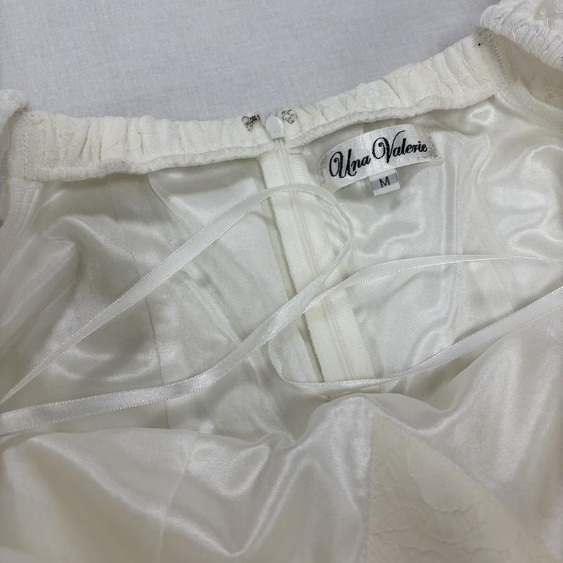 古着 USED ワンピース・ドレス・オールインワン ワンピース・ドレス・オールインワン Una Valarie 総レース マーメイド ロング ドレス ワンピース パフスリーブ タック SUGAR M レース柄 白 / ホワイト / white レディース USED 古着 中古 50165069
