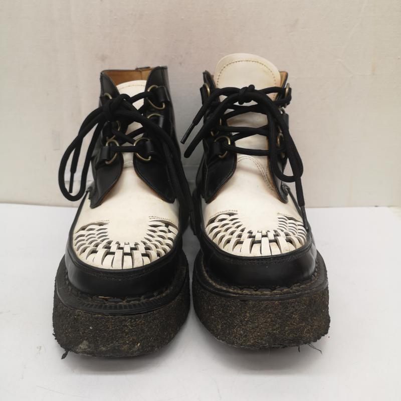 ジョージコックス GEORGE COX ブーツ 一般 SKIPTON BOOT バイカラー 厚底 ラバーソール ブーツ 13327 イングランド製 UK：8 白 / ホワイト / white X 黒 / ブラック / black メンズ USED 古着 中古 50165075