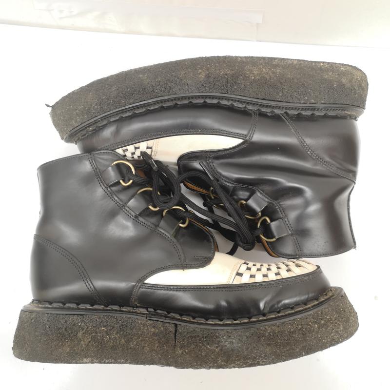 ジョージコックス GEORGE COX ブーツ 一般 SKIPTON BOOT バイカラー 厚底 ラバーソール ブーツ 13327 イングランド製 UK：8 白 / ホワイト / white X 黒 / ブラック / black メンズ USED 古着 中古 50165075
