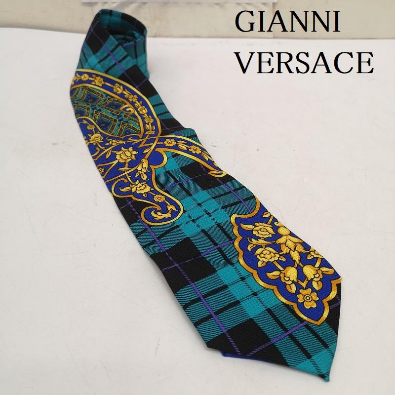 ジャンニヴェルサーチ GIANNI VERSACE ネクタイ ネクタイ バロック調 フローラル 装飾 シルク ネクタイ - メンズ USED 古着 中古 50165078
