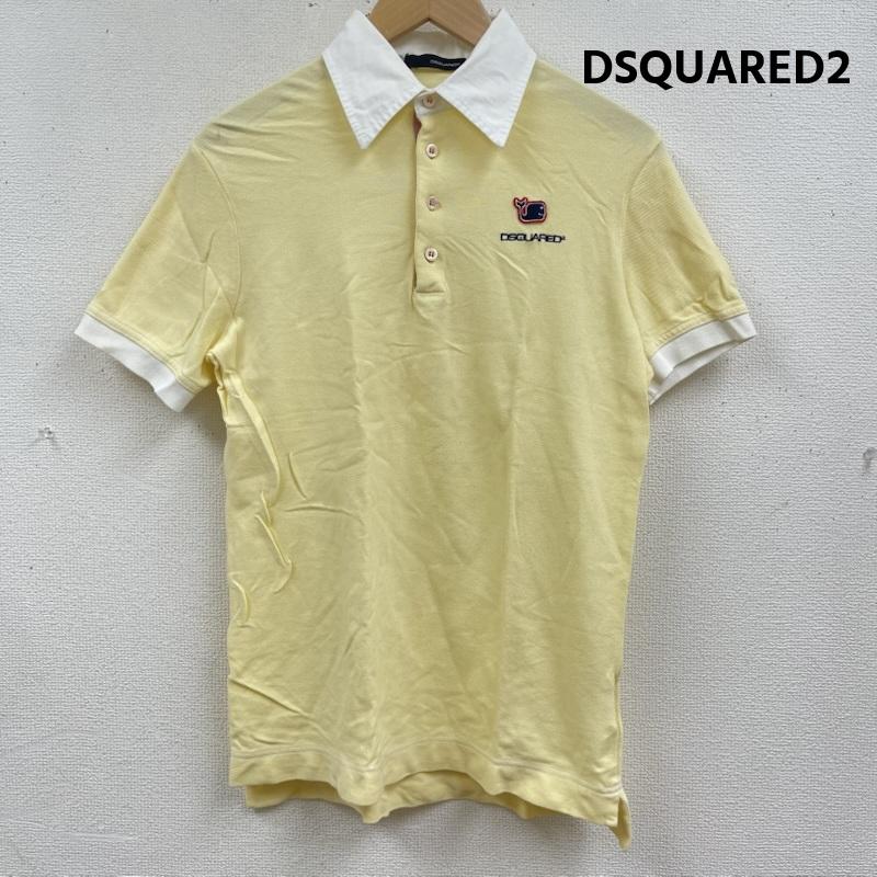 ディースクエアード DSQUARED2 ポロシャツ 半袖 イタリア製 クジラ ブランドロゴ 刺繍 半袖 ポロシャツ M 黄 / イエロー / yellow メンズ USED 古着 中古 50165086
