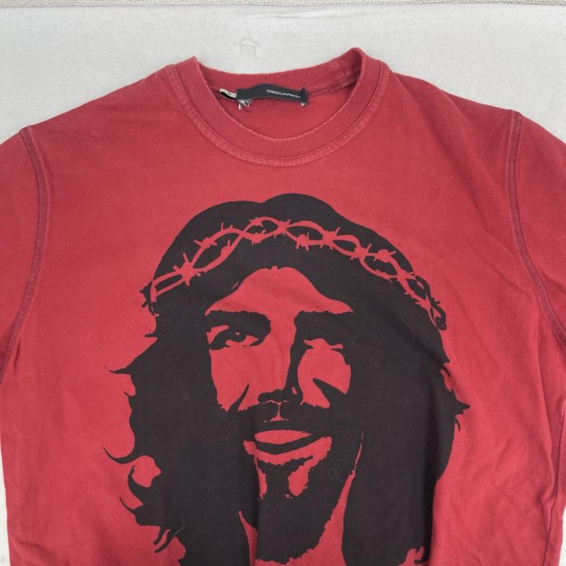 ディースクエアード DSQUARED2 Tシャツ 半袖 05aw イタリア製 MY SHEPHERD ジーザス イエス・キリスト Tシャツ S 赤 / レッド / red メンズ USED 古着 中古 50165087
