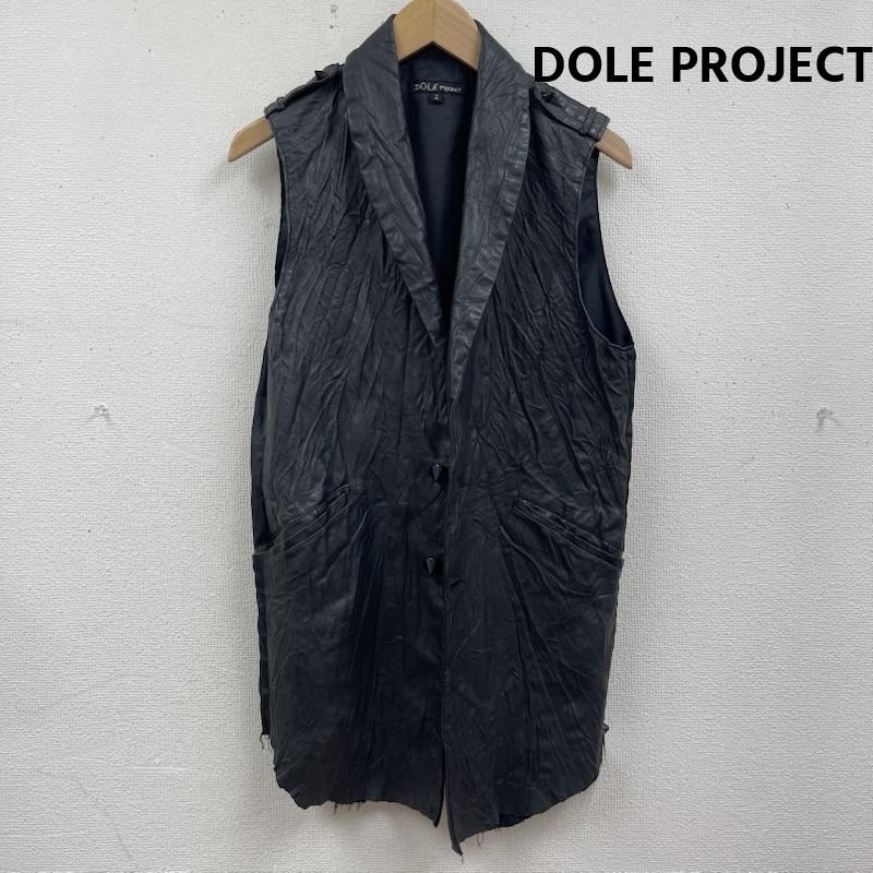 古着 USED ベスト ベスト DOLE PROJECT 豚皮 切り替え レザー ライダース ベスト 2 黒 / ブラック / black メンズ USED 古着 中古 50165091