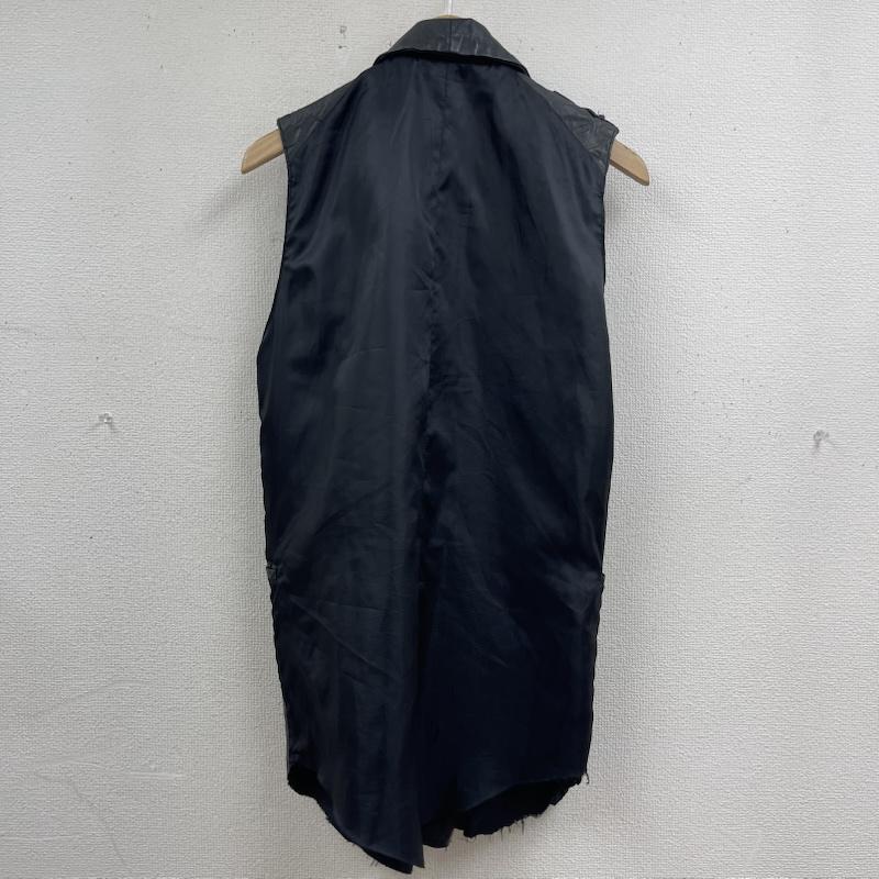 古着 USED ベスト ベスト DOLE PROJECT 豚皮 切り替え レザー ライダース ベスト 2 黒 / ブラック / black メンズ USED 古着 中古 50165091