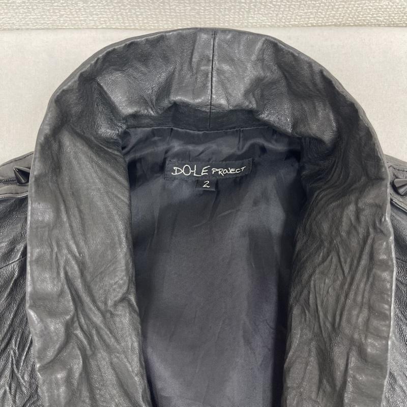 古着 USED ベスト ベスト DOLE PROJECT 豚皮 切り替え レザー ライダース ベスト 2 黒 / ブラック / black メンズ USED 古着 中古 50165091