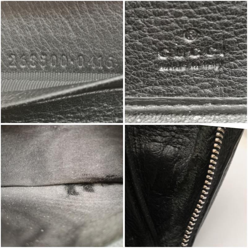 グッチ GUCCI 財布 長財布 268500 0416 GG ロゴ レザー ロング ウォレット 長財布 - 黒 / ブラック / black メンズ USED 古着 中古 50165092
