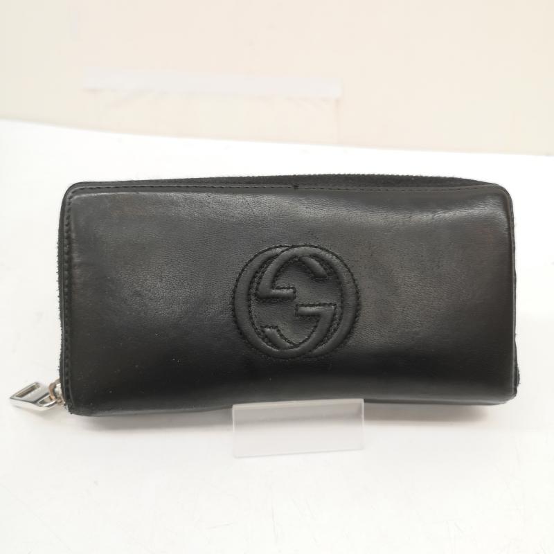 グッチ GUCCI 財布 長財布 268500 0416 GG ロゴ レザー ロング ウォレット 長財布 - 黒 / ブラック / black メンズ USED 古着 中古 50165092