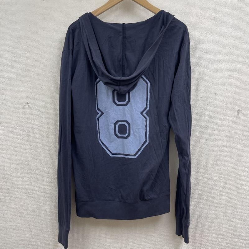 ディーゼル DIESEL カットソー 長袖 Vネック ナンバープリント ロゴ フーデッド カットソー パーカー L 紺 / ネイビー / navy メンズ USED 古着 中古 50165093
