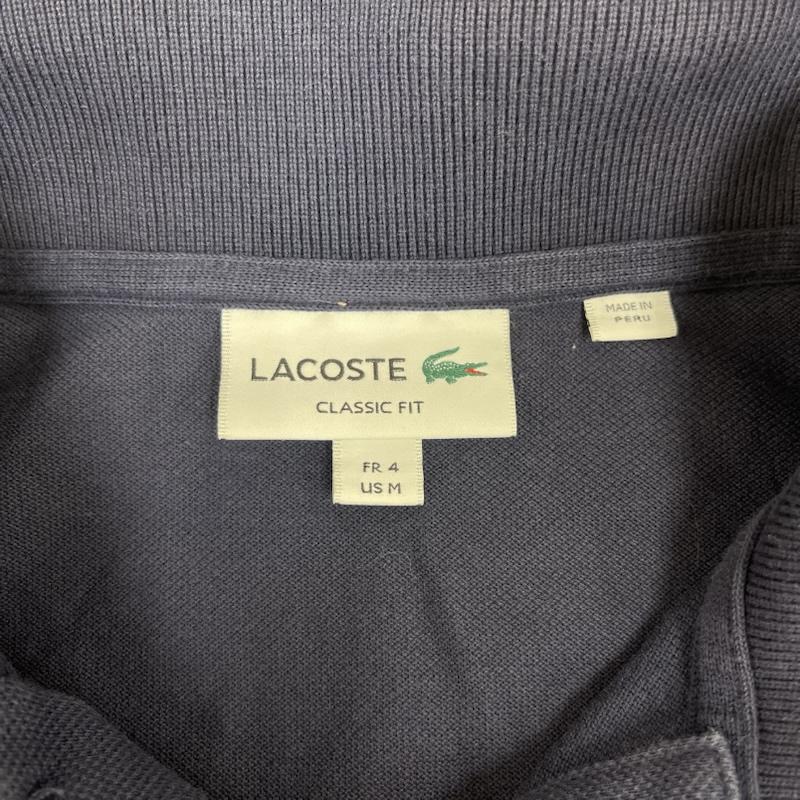ラコステ LACOSTE ポロシャツ 半袖 クラシック フィット ロゴ刺繍 半袖 ポロシャツ l1212 M 紺 / ネイビー / navy メンズ USED 古着 中古 50165096