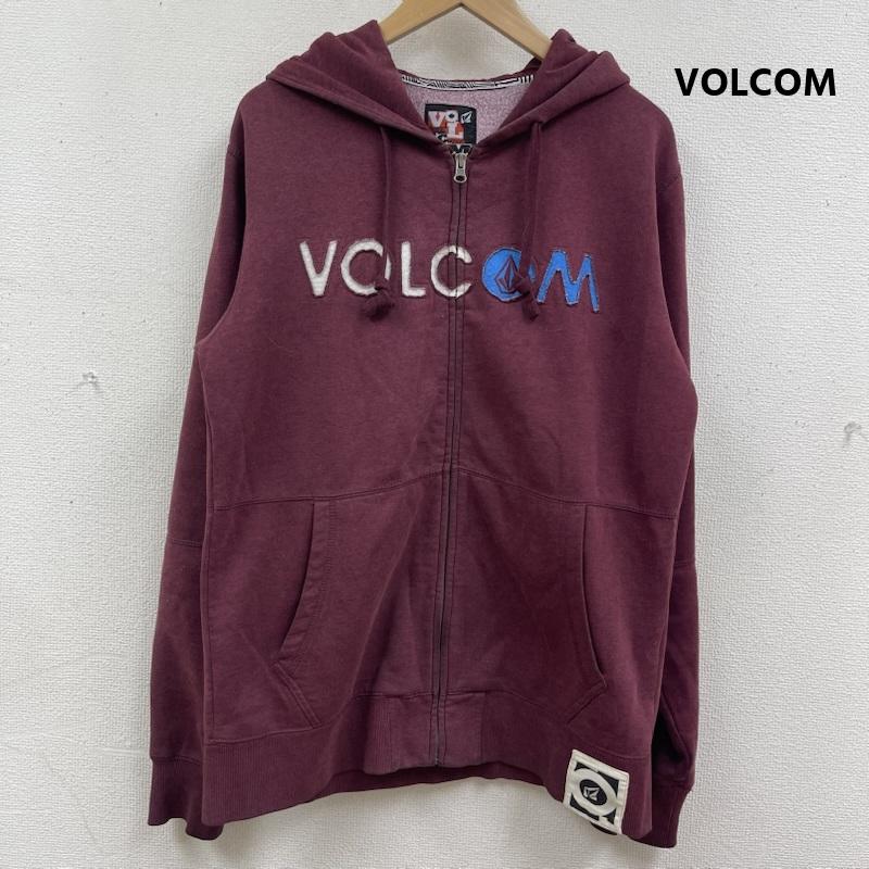 ボルコム VOLCOM パーカー 長袖 90s 00s ブランドロゴ 刺繍 ジップアップ パーカー フーディー L えんじ / ワインレッド / dark red メンズ USED 古着 中古 50165098