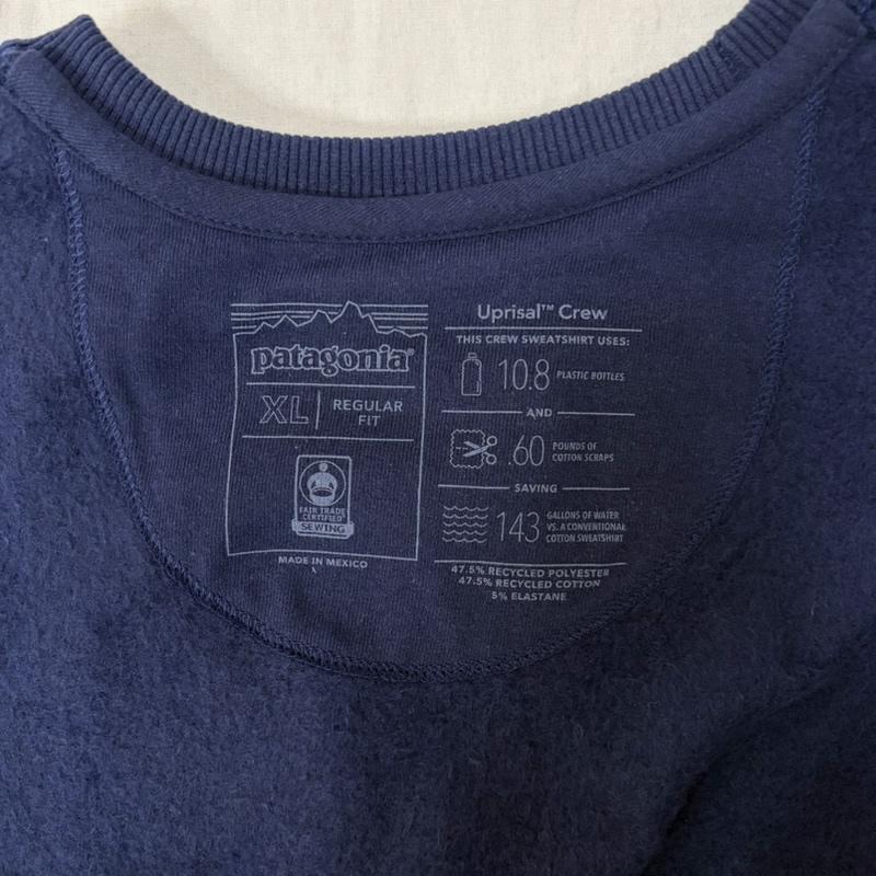 パタゴニア patagonia トレーナー 長袖 P-6 Label Uprisal Crew Sweatshirt NAVY XL regular fit ロゴスウェット XL ロゴ、文字 紺 / ネイビー / navy メンズ USED 古着 中古 50165102