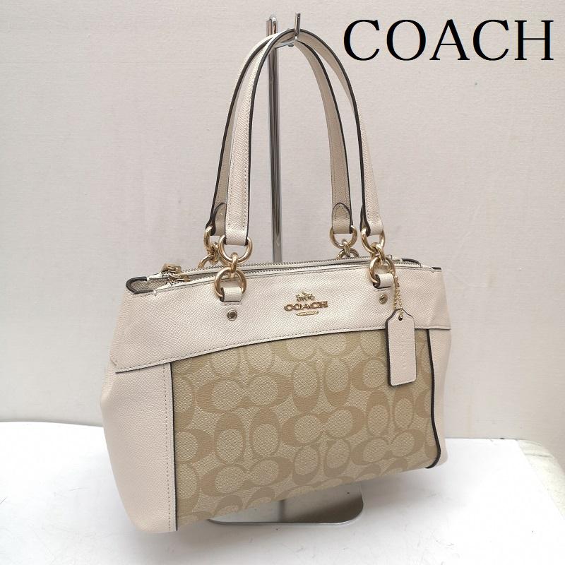 コーチ COACH ハンドバッグ ハンドバッグ F26139 2WAY シグネチャー ハンド トート バッグ ワンショルダー ポケットレザー 白 / ホワイト / white レディース USED 古着 中古 50165103