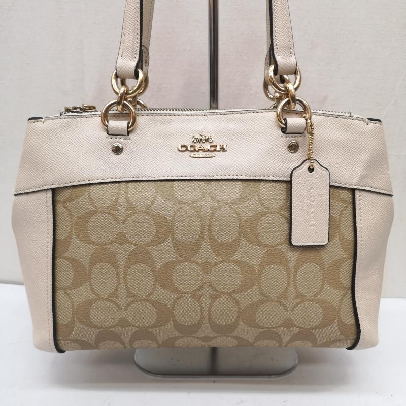 コーチ COACH ハンドバッグ ハンドバッグ F26139 2WAY シグネチャー ハンド トート バッグ ワンショルダー ポケットレザー 白 / ホワイト / white レディース USED 古着 中古 50165103