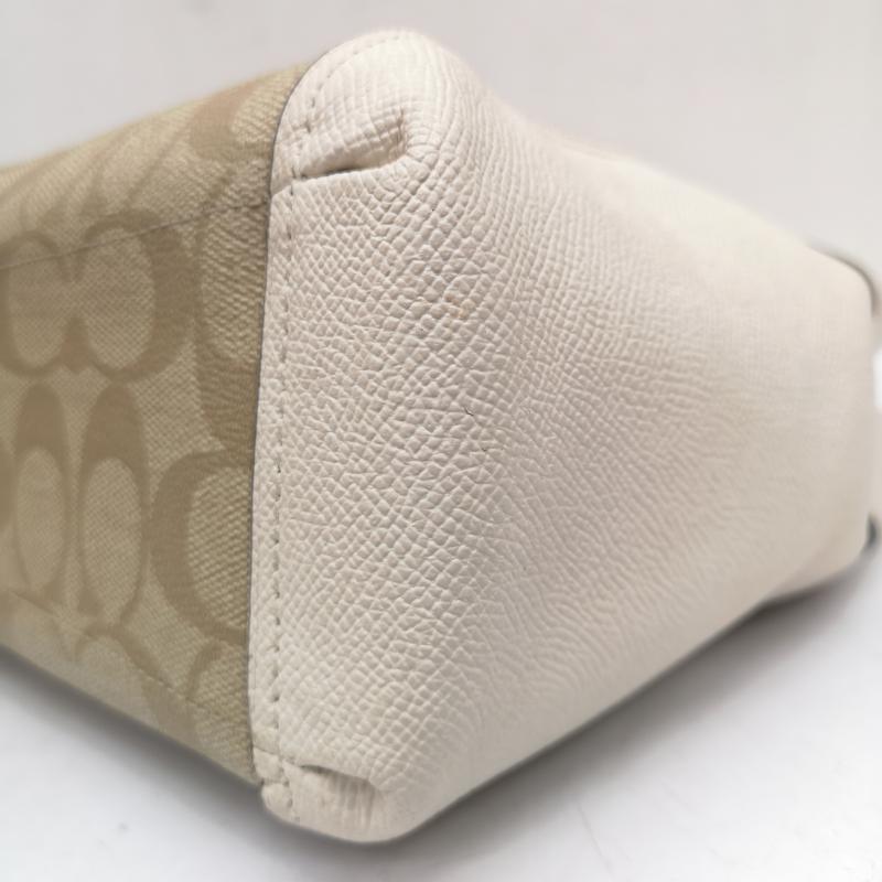コーチ COACH ハンドバッグ ハンドバッグ F26139 2WAY シグネチャー ハンド トート バッグ ワンショルダー ポケットレザー 白 / ホワイト / white レディース USED 古着 中古 50165103