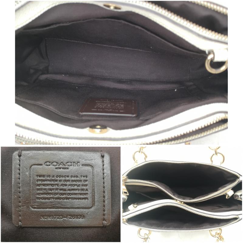 コーチ COACH ハンドバッグ ハンドバッグ F26139 2WAY シグネチャー ハンド トート バッグ ワンショルダー ポケットレザー 白 / ホワイト / white レディース USED 古着 中古 50165103