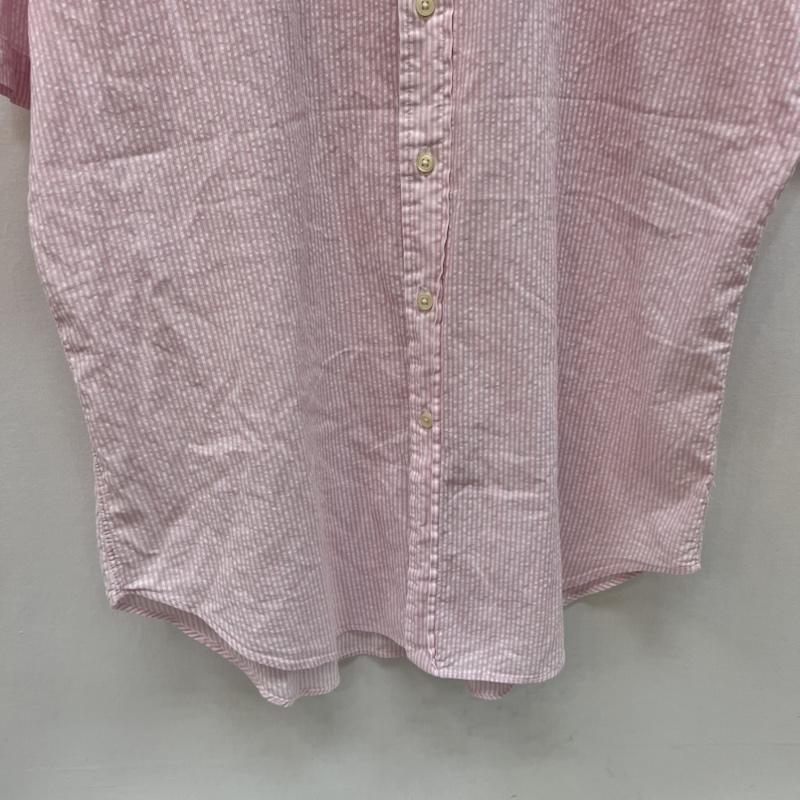 ラルフローレン RALPHLAUREN シャツ、ブラウス 半袖 ストライプ シアサッカー ボタンダウンシャツ L 桃 / ピンク / pink メンズ USED 古着 中古 50165109