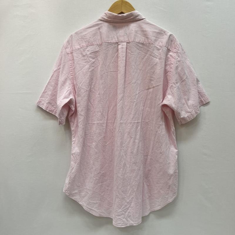 ラルフローレン RALPHLAUREN シャツ、ブラウス 半袖 ストライプ シアサッカー ボタンダウンシャツ L 桃 / ピンク / pink メンズ USED 古着 中古 50165109