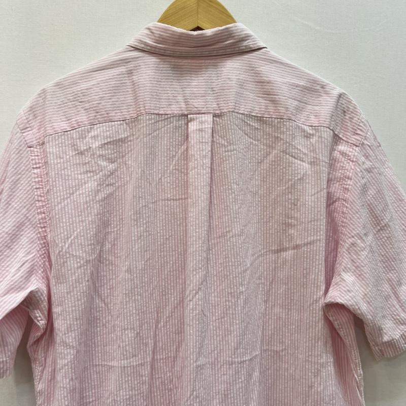 ラルフローレン RALPHLAUREN シャツ、ブラウス 半袖 ストライプ シアサッカー ボタンダウンシャツ L 桃 / ピンク / pink メンズ USED 古着 中古 50165109