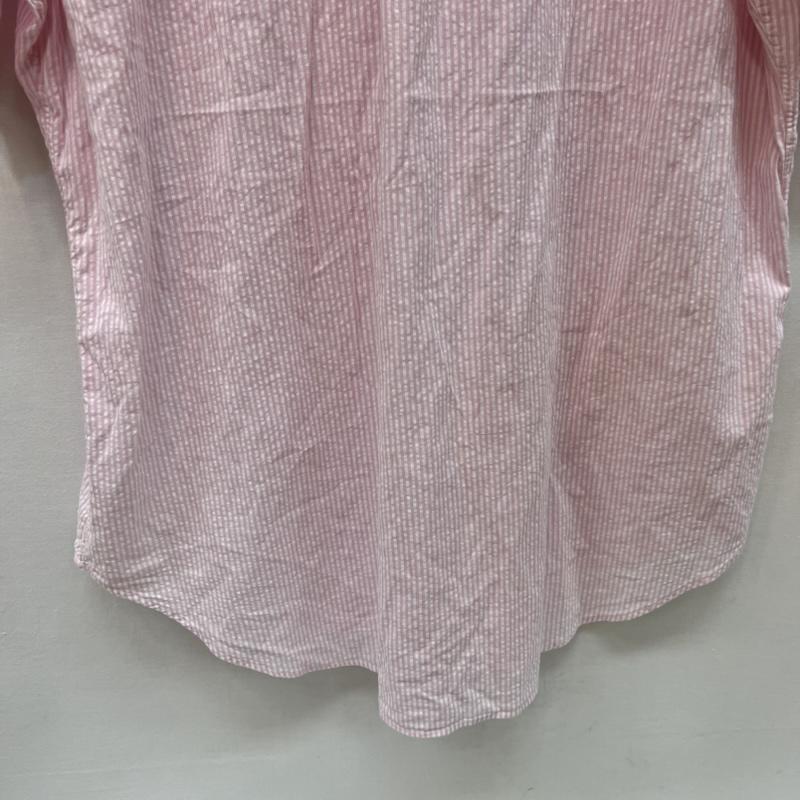 ラルフローレン RALPHLAUREN シャツ、ブラウス 半袖 ストライプ シアサッカー ボタンダウンシャツ L 桃 / ピンク / pink メンズ USED 古着 中古 50165109