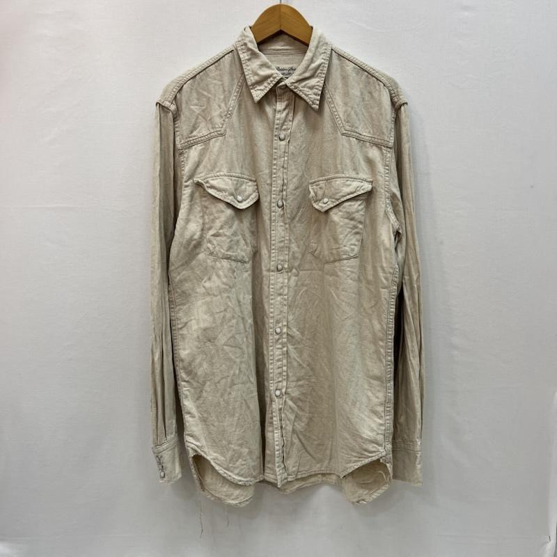 レミ レリーフ REMI RELIEF シャツ、ブラウス 長袖 リネン混 ウエスタンシャツ XXL アイボリー / アイボリー / メンズ USED 古着 中古 50165110
