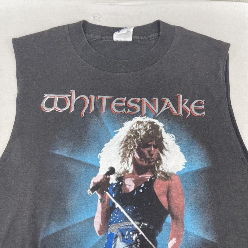 古着 USED タンクトップ タンクトップ Whitesnake Spring Ford USA製 ヴィンテージ バンド ノースリーブ カットオフ タンクトップ L 黒 / ブラック / black メンズ USED 古着 中古 50165114
