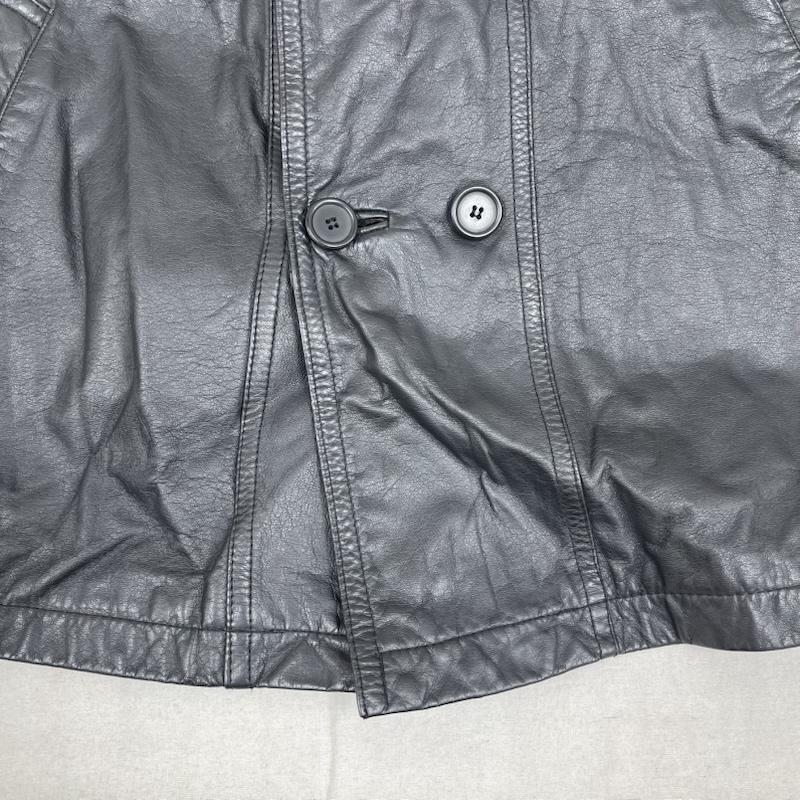 古着 USED ジャケット、上着 レザージャケット 牛革 ダブルブレスト レザー カーコート ジャケット アウター L 黒 / ブラック / black メンズ USED 古着 中古 50165115