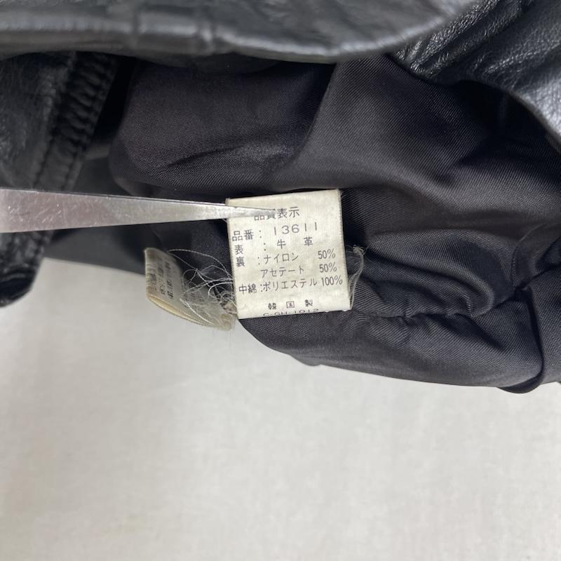 古着 USED ジャケット、上着 レザージャケット 牛革 ダブルブレスト レザー カーコート ジャケット アウター L 黒 / ブラック / black メンズ USED 古着 中古 50165115