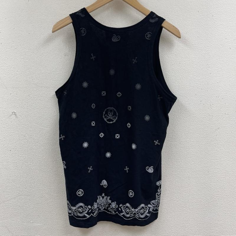 ロエン ROEN タンクトップ タンクトップ 日本製 スカル モノグラム ドクロ 柄 タンクトップ ノースリーブ 46 黒 / ブラック / black メンズ USED 古着 中古 50165121