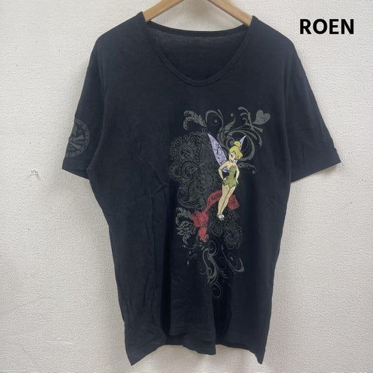 ロエン ROEN Tシャツ 半袖 ディズニーコラボ ティンカー ベル プリント Vネック Tシャツ 黒 / ブラック / black メンズ USED 古着 中古 50165122