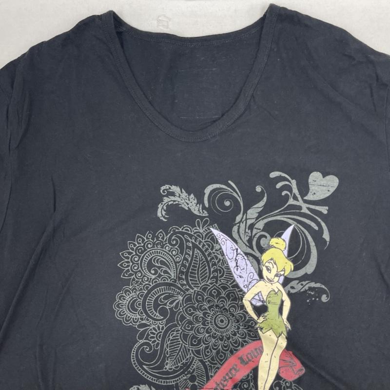 ロエン ROEN Tシャツ 半袖 ディズニーコラボ ティンカー ベル プリント Vネック Tシャツ 黒 / ブラック / black メンズ USED 古着 中古 50165122