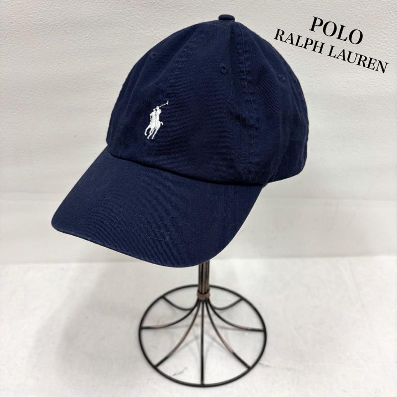 ポロラルフローレン POLO RALPH LAUREN 帽子 キャップ ベースボールキャップ ロゴ ポニー刺繡 - ワンポイント X ロゴ、文字 X 刺繍 紺 / ネイビー / navy X 白 / ホワイト / white メンズ USED 古着 中古 50165126