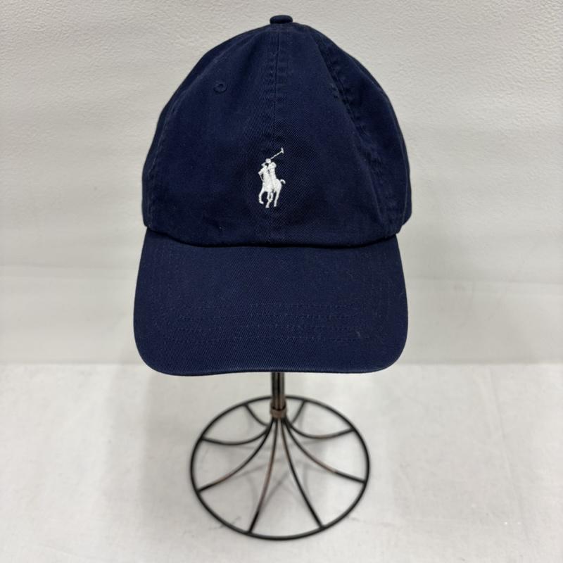 ポロラルフローレン POLO RALPH LAUREN 帽子 キャップ ベースボールキャップ ロゴ ポニー刺繡 - ワンポイント X ロゴ、文字 X 刺繍 紺 / ネイビー / navy X 白 / ホワイト / white メンズ USED 古着 中古 50165126