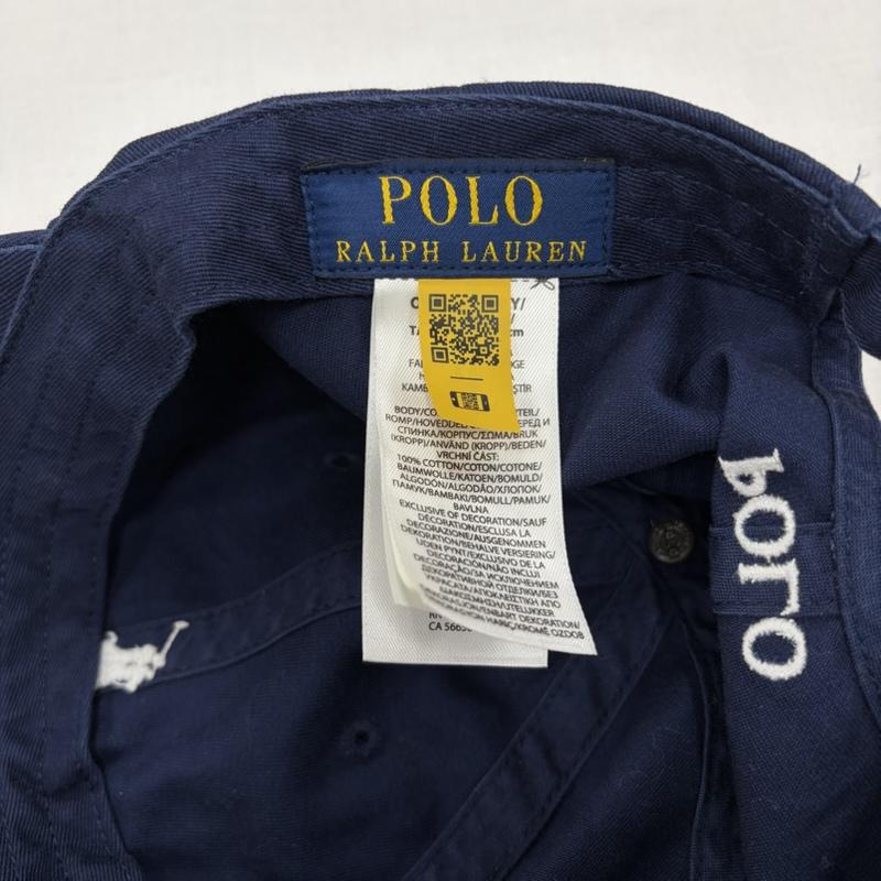 ポロラルフローレン POLO RALPH LAUREN 帽子 キャップ ベースボールキャップ ロゴ ポニー刺繡 - ワンポイント X ロゴ、文字 X 刺繍 紺 / ネイビー / navy X 白 / ホワイト / white メンズ USED 古着 中古 50165126