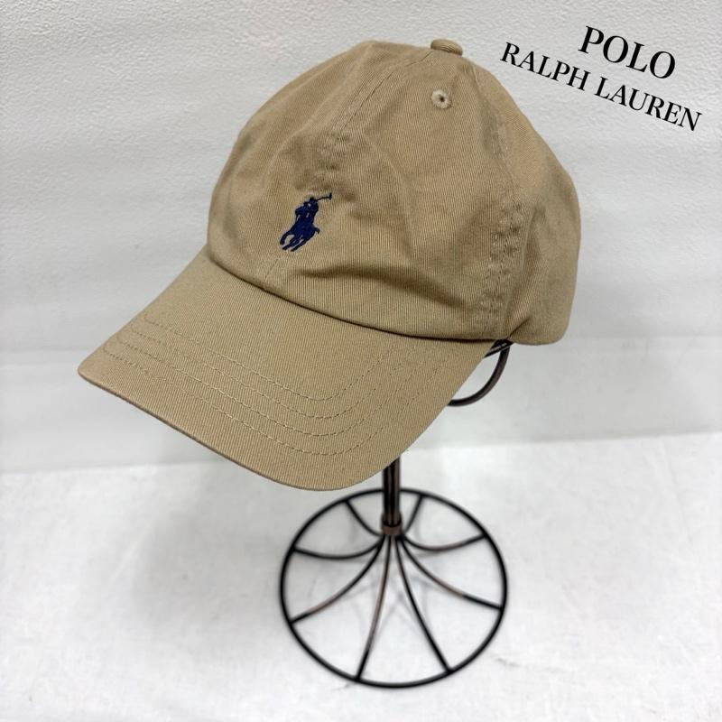 ポロラルフローレン POLO RALPH LAUREN 帽子 キャップ ベースボール キャップ ポニー刺繍 ロゴ - ワンポイント X ロゴ、文字 X 刺繍 ベージュ / ベージュ / beige X 紺 / ネイビー / navy メンズ USED 古着 中古 50165127
