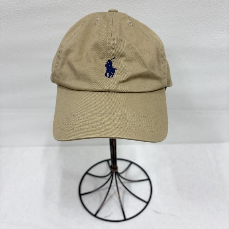 ポロラルフローレン POLO RALPH LAUREN 帽子 キャップ ベースボール キャップ ポニー刺繍 ロゴ - ワンポイント X ロゴ、文字 X 刺繍 ベージュ / ベージュ / beige X 紺 / ネイビー / navy メンズ USED 古着 中古 50165127